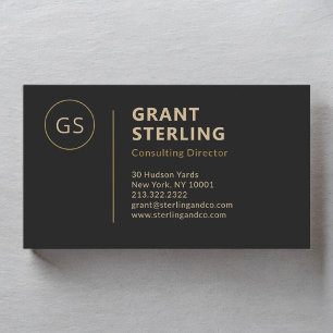 Moderne Black Gold Minimalist Professional Visitekaartje