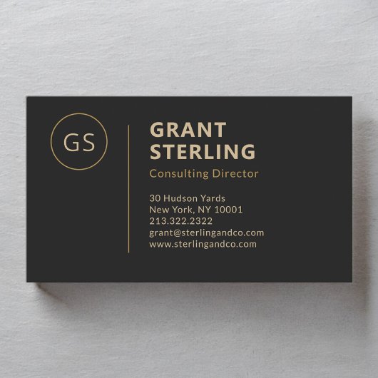 Moderne Black Gold Minimalist Professional Visitekaartje