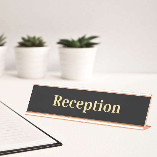 Moderne Black Gold Professional Kantoor-receptie Bureau Naambordje