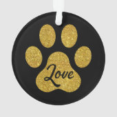 Moderne Black Gold Puppy Dog First-kerstfoto Ornament (achterkant)