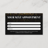 Moderne Black Gold Sparkle kapper QR-code Afsprakenkaartje (Voorkant)