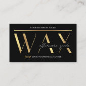 Moderne Black & Gold Waxing Nazorg Instructies Visitekaartje (Voorkant)