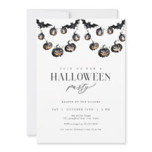 Moderne Black Halloween Party Uitnodiging