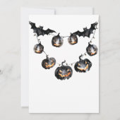 Moderne Black Halloween Party Uitnodiging (Achterkant)