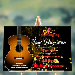 Moderne Black Horz Gitaarlessen Acryl Teken Acryl Bord