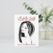 Moderne Black Light Roze Chic Wimper Make-up Artie Briefkaart (Staand voorkant)