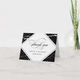 Moderne Black Marble Texture Dank u Bedankkaart