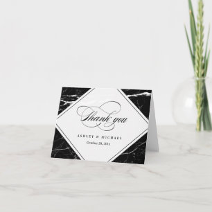 Moderne Black Marble Texture Dank u Bedankkaart