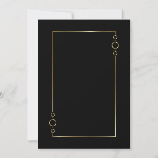 Moderne Black met Gold Lijst Engagement Party Kaart (Achterkant)