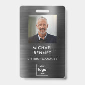 Moderne Black Metal Medewerkerspasje Badge (Voorzijde)