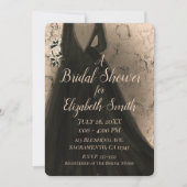 Moderne Black & Peach Glow Glam Bruid Bruidsjurk S Kaart (Voorkant)