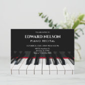 Moderne Black Piano toetsen muziek recital Kaart (Staand voorkant)