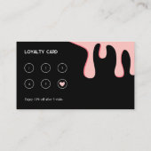 Moderne Black Pink Drip Make-up Artist Klantenkaartje (Achterkant)