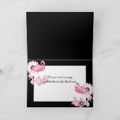 Moderne Black Pink Flamingo Thinking of You Kaart (Binnen)
