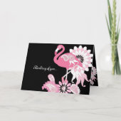Moderne Black Pink Flamingo Thinking of You Kaart (Voorkant)