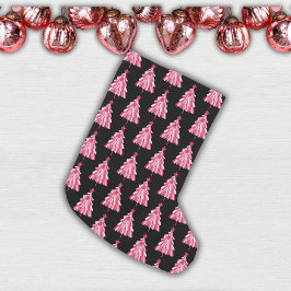 Moderne Black & Pink Woodland kerstboom Kleine Kerstsok