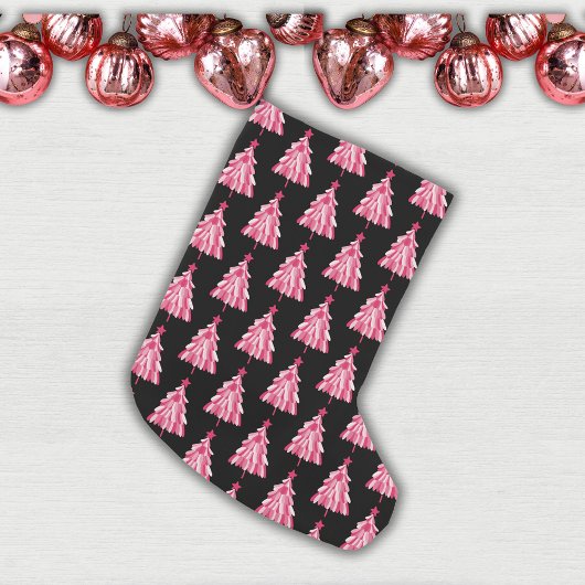 Moderne Black & Pink Woodland kerstboom Kleine Kerstsok