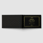 Moderne Black & Real Gold Folie Wedding Gastenboek (Volledig)