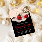 Moderne Black & Red Christmas Party Uitnodiging