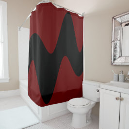 Moderne Black River Diep rood Douchegordijn