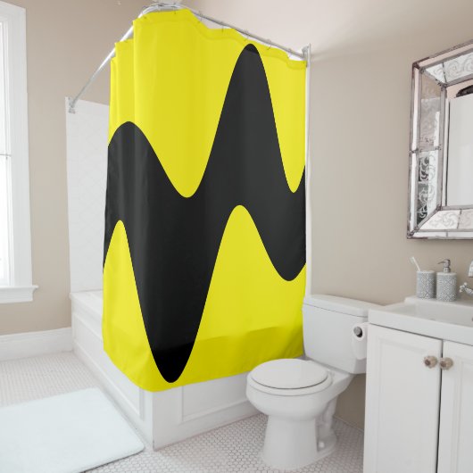 Moderne Black River geel Douchegordijn (In situ)