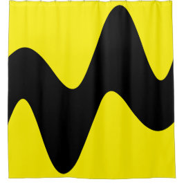 Moderne Black River geel Douchegordijn