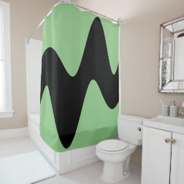 Moderne Black River Sage groen Douchegordijn