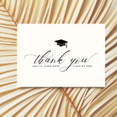 Moderne Black Script Typography Graduation Party Bedankkaart