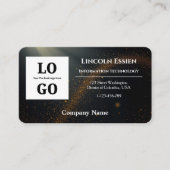 Moderne Black Star Aangepast Logo en QR Code Visitekaartje (Voorkant)