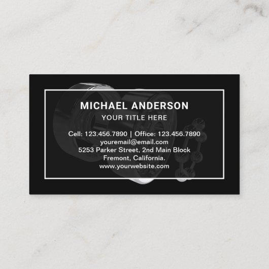 Moderne Black Steel Ball Bearings Hardware Store Visitekaartje (Achterkant)