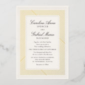 Moderne Black Tie Deco Bruiloft Folie Uitnodiging (Voorkant)