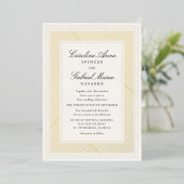 Moderne Black Tie Deco Bruiloft Folie Uitnodiging (Staand Voorkant)