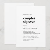 Moderne Black Typography Couples Shower Kaart (Voorkant / Achterkant)