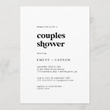 Moderne Black Typography Couples Shower