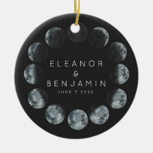 Moderne Black Waterverf Moon Phases Weddenschap Aa