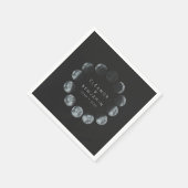 Moderne Black Waterverf Moon Phases Weddenschap Aa Servet (Hoek)