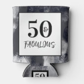 Moderne Black & White 50- & Fabulous Birthday Part Blikjeskoeler (Voorkant)