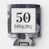 Moderne Black & White 50- & Fabulous Birthday Part Blikjeskoeler (Achterkant)