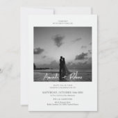 Moderne Black & White Beach bruiloft uitnodiging (Voorkant)