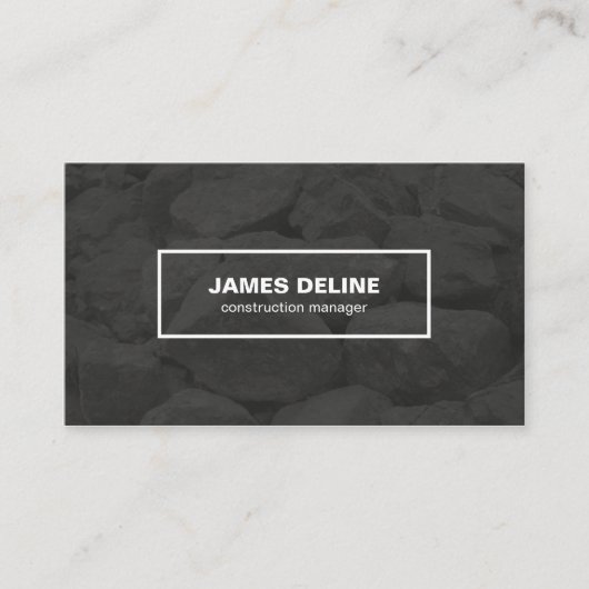 Moderne Black White Bold Font Construction Visitekaartje (Voorkant)