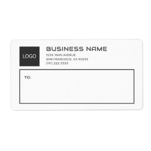 Moderne Black & White Business Logo Verzendlabels Etiket