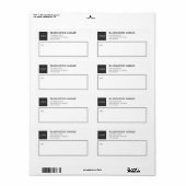 Moderne Black & White Business Logo Verzendlabels Etiket (Full Sheet)