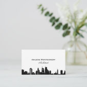 Moderne Black & White City Skyline Architect Visitekaartje (Staand voorkant)