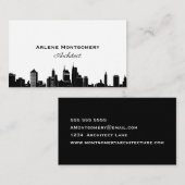 Moderne Black & White City Skyline Architect Visitekaartje (Voorkant / Achterkant)