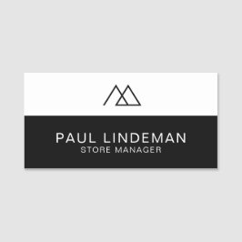 Moderne Black & White Corporate Logo Medewerker Naamplaatje