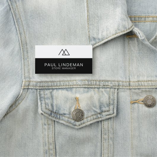 Moderne Black & White Corporate Logo Medewerker Naamplaatje (In situ)