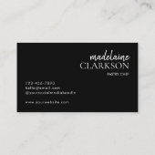 Moderne Black White Cupcake Bakkerij Visitekaartje (Achterkant)