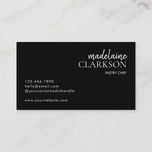 Moderne Black White Cupcake Bakkerij Visitekaartje (Achterkant)