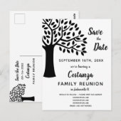 Moderne Black & White Family Reünie Save the Date Briefkaart (Voorkant / Achterkant)