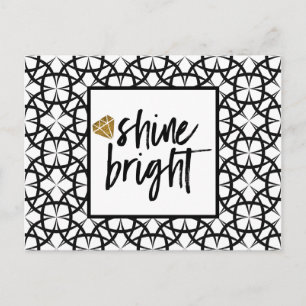 Moderne Black White Gold Art-kaart Briefkaart